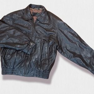 Saxony Dark Deep Brown Leather Jacket. Lightly used. M